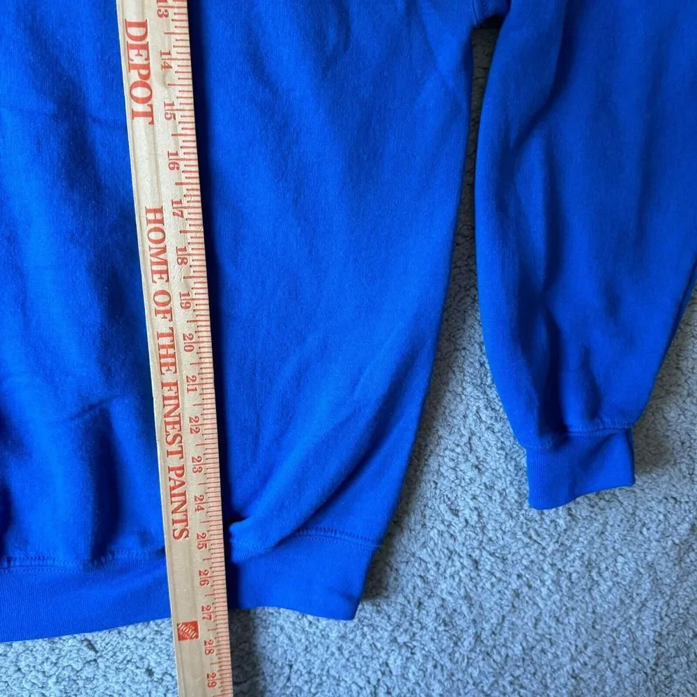 NEW Gildan Sweater Mens Large Blue‎ Hoodie Sweatshirt Howell Are Viking Strong - Picture 9 of 10